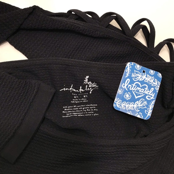 Free People Lace Up Sides Layering Top Black - Picture 2 of 7